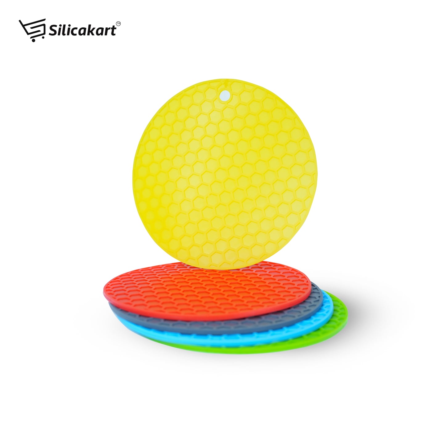 Premium Multipurpose Silicon Round Hot Mat Pot Holders for Kitchen and Dining/Hot Plate Stand/Silicone Heat Resistant Coasters Dinning Table Mat