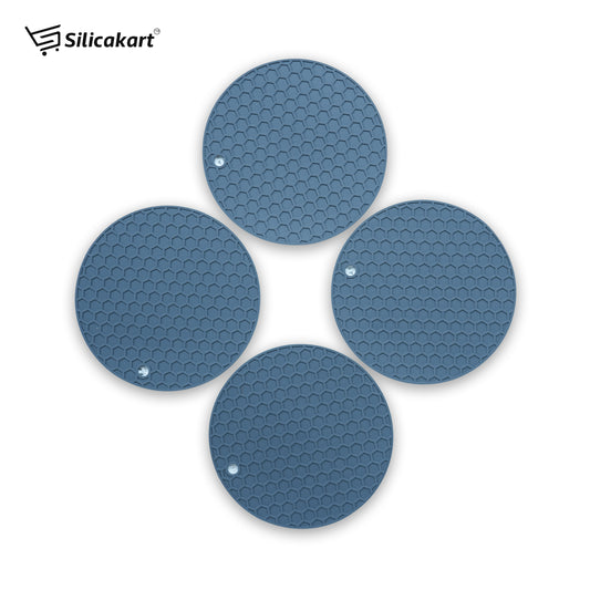 Silicone Trivets for Hot Pots and Pans, Flexible Multipurpose Pot Holders, Heat Resistant Trivets for Hot Dishes, Soft Non-Slip Silicone Mat for Kitchen Counter