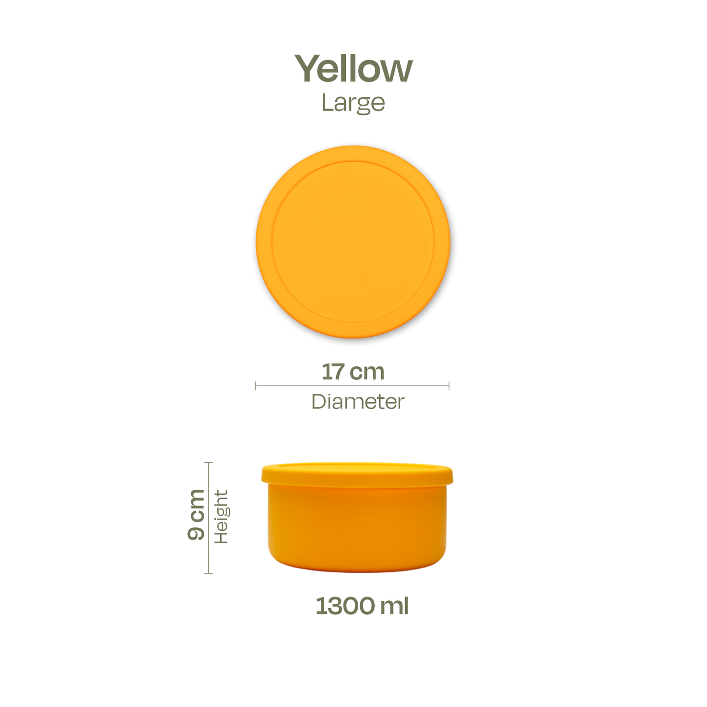 Silicakart Silicone Bento Boxes Large-Yellow (Round)
