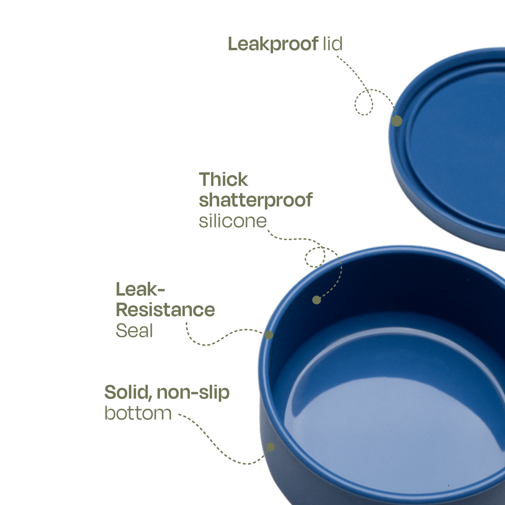 Silicakart Silicone Bento Boxes Medium-Blue (Round)