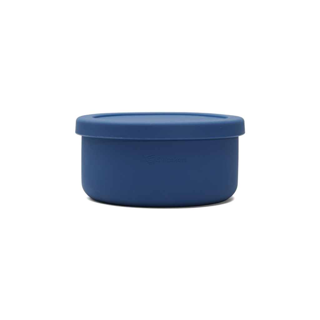 Silicakart Silicone Bento Boxes Medium-Blue (Round)