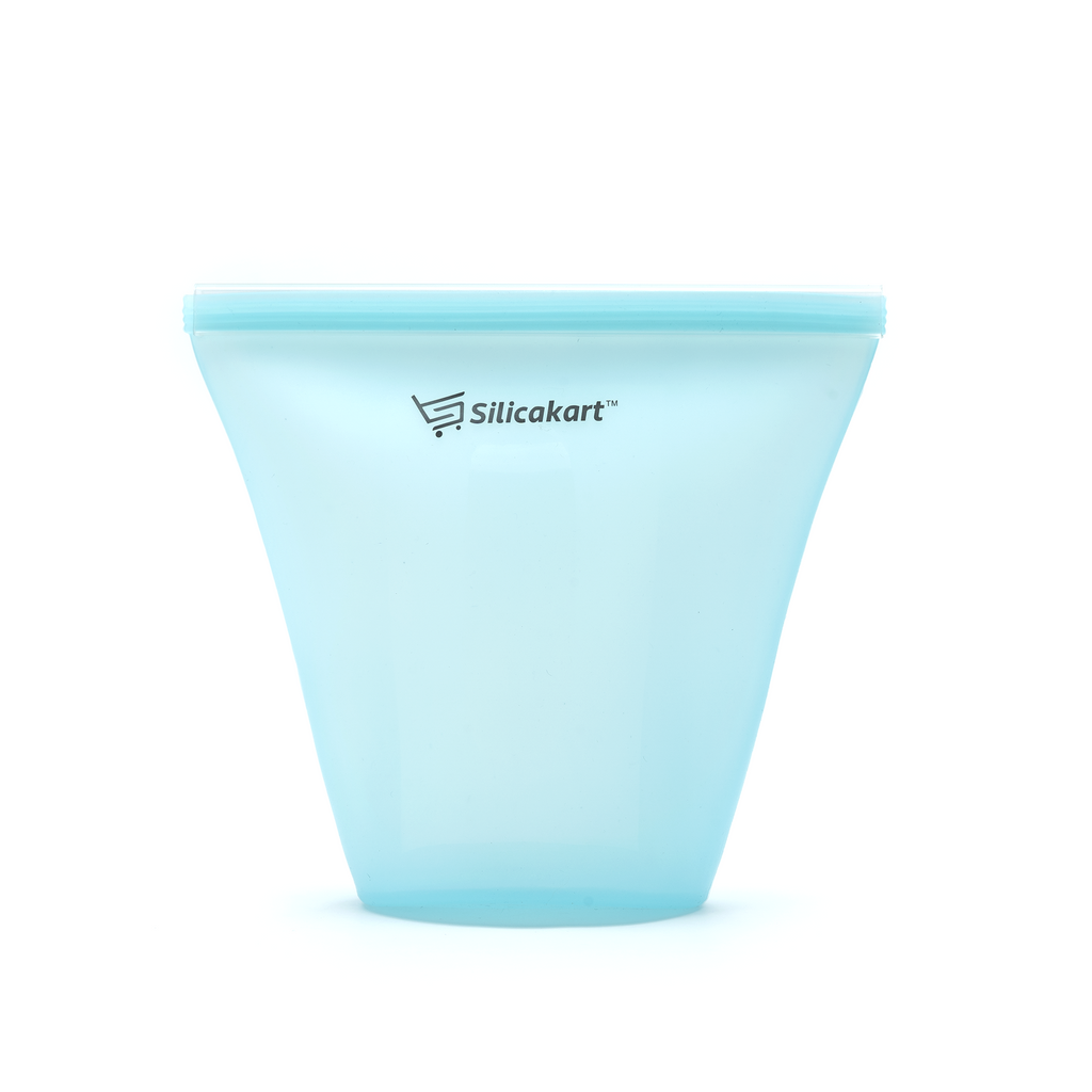 Silicakart Silicone Zip-bag  | Set of 8 (Blue)