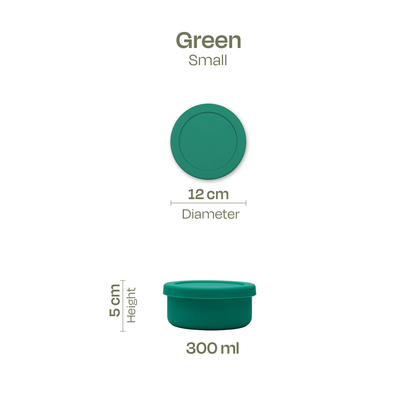Silicakart Silicone Bento Boxes Small-Green (Round)