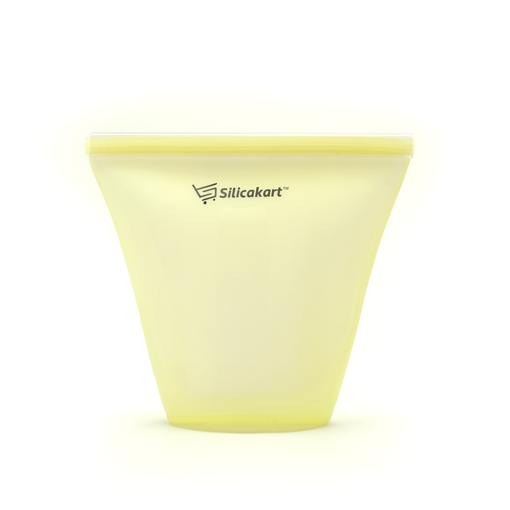 Silicakart Silicone Zip-bag  | Set of 8 (Yellow)